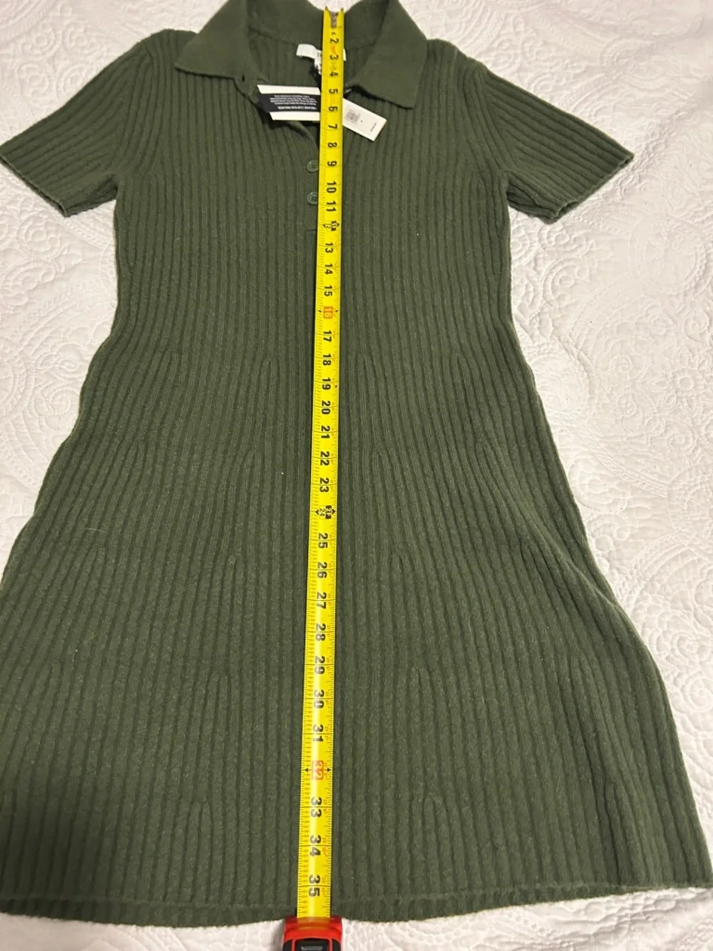 Banana Republic Olive Green Ribbed Polo Midi Dress - Picture 4 of 7